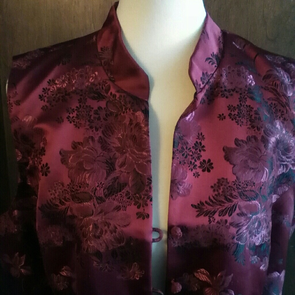 Gorgeous red oriental satin look vest